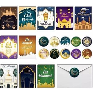 Eid Mubarak Party Pack 105 Pcs - Cards‎ Envelopes Gift Bags Photo Props